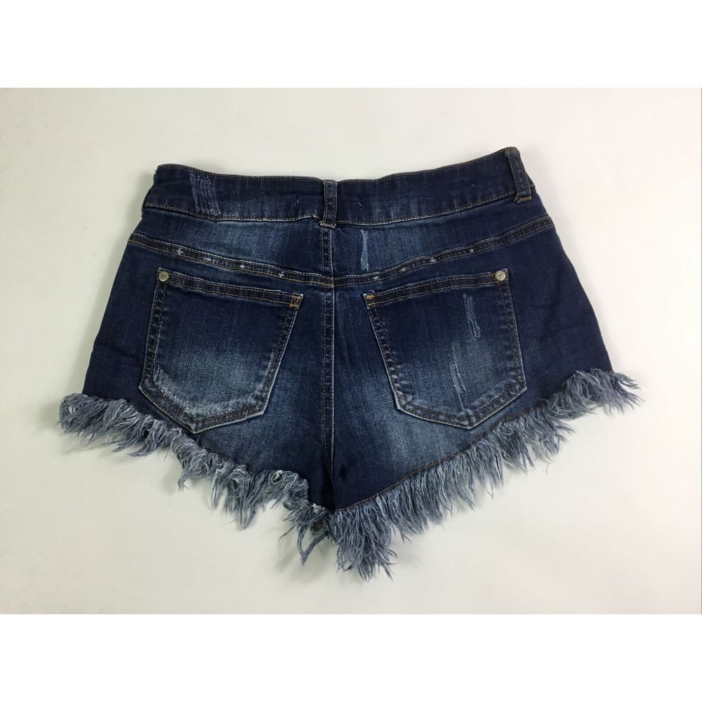 Celebrity Pink Denim booty Shorts Womens Size 1 distressed med rise Waist 26 - Picture 3 of 9